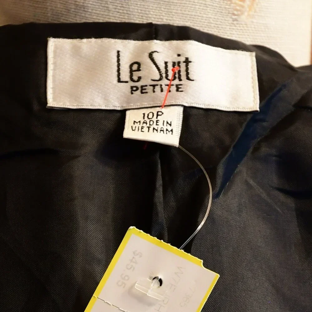 Le Suit Petite Women's Blazer, Navy Blue and Grey Size 10P NWT - Picture 5 of 5